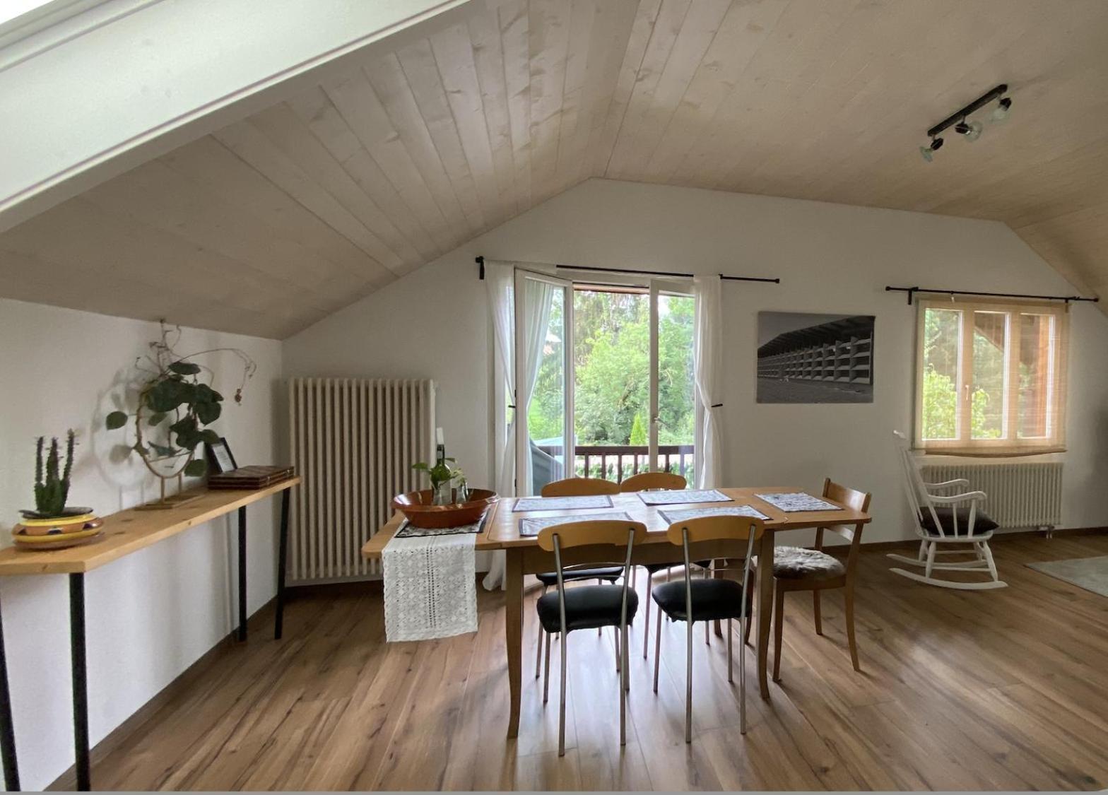 Naturnahe Familienwohnung Ruschegg Extérieur photo